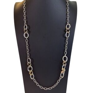 Vintage Brighton Two-Tone Extra Long Necklace.
